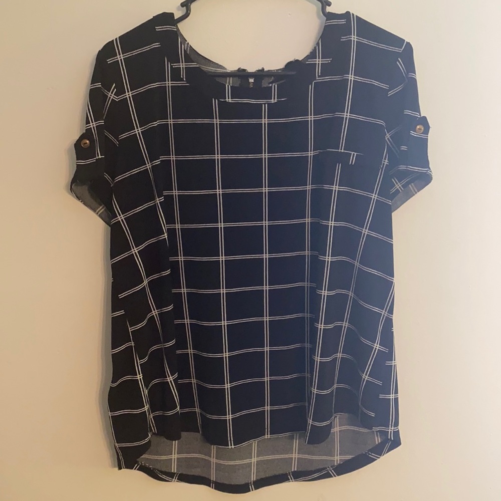 Plaid Black Top